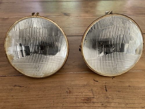 Vintage car pair headlights - vintage,